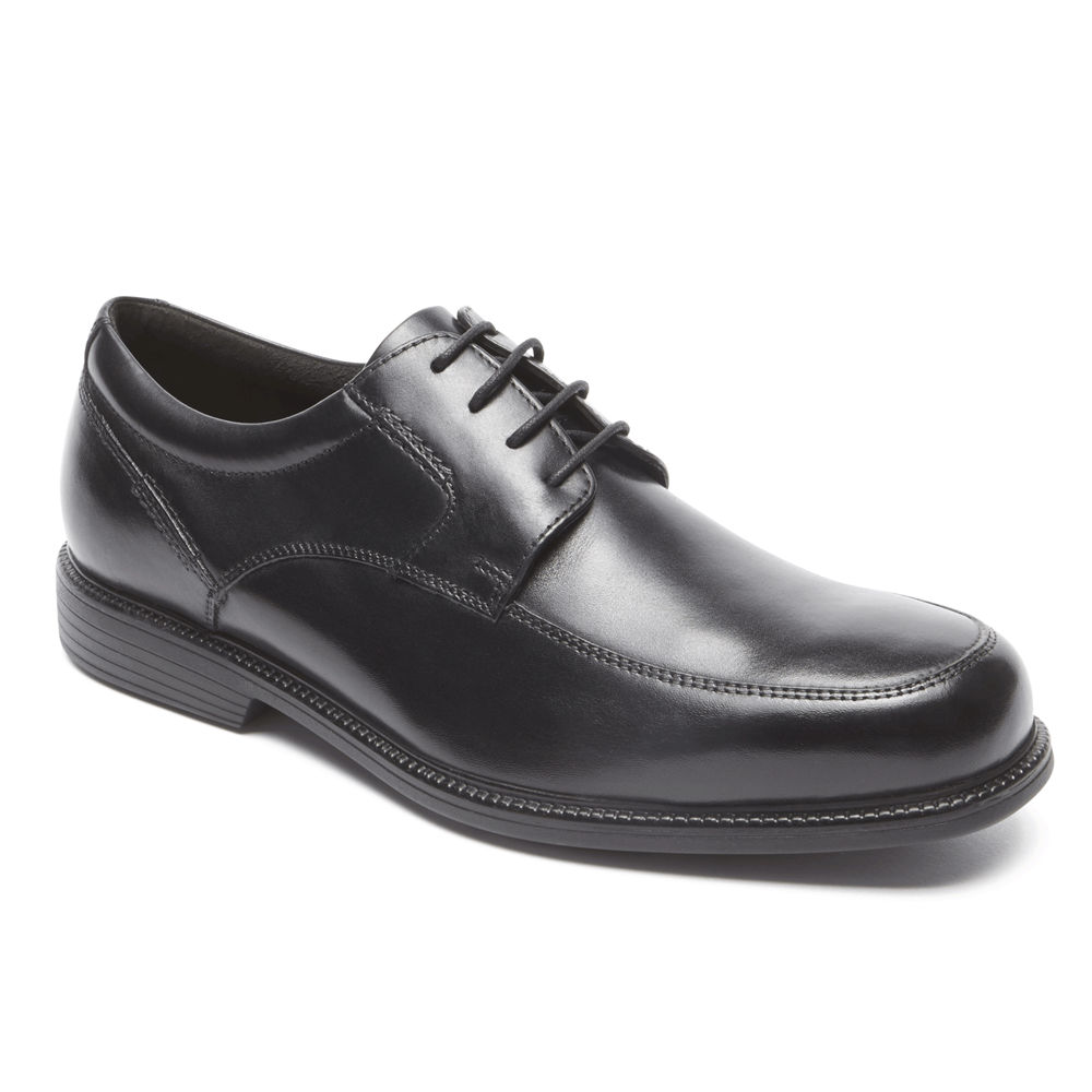 Rockport Dress Shoes For Mens Black - Charles Road Apron Toe - LK0749582